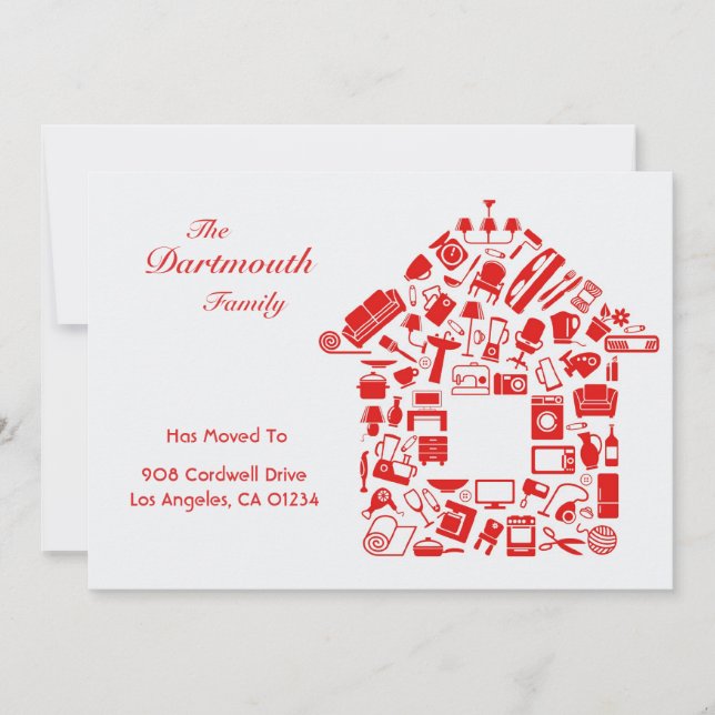 Changement d'adresse Faire-part de carte plat (Devant)