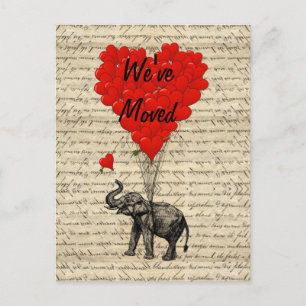 Changement d'adresse mignon d'éléphant la carte