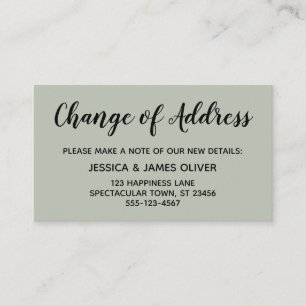 Changement d'adresse minimal et élégant Carte vert