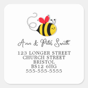 Changement d'adresse retour étiquette abeille mign
