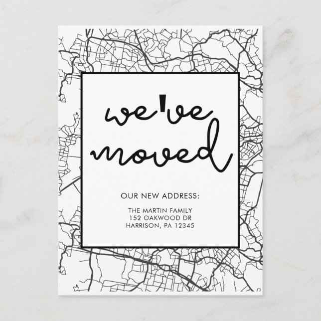 Changement de carte d'adresse Design noir et blanc (Devant)
