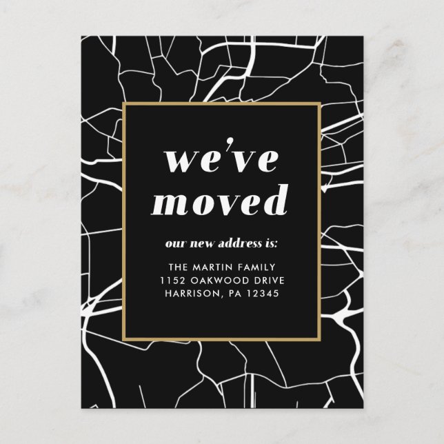 Changement de carte d'adresse Design noir et blanc (Devant)