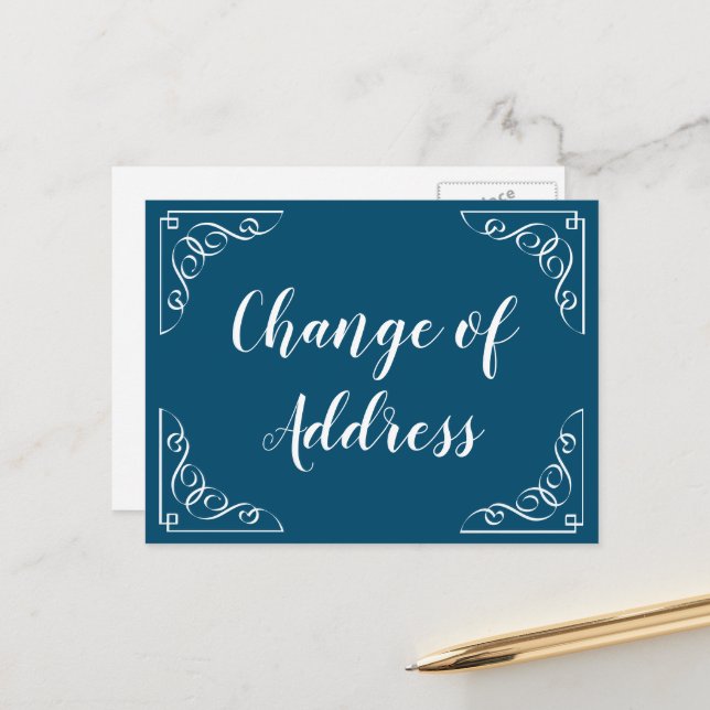 Changement de faire-part de calligraphie de script (Devant/Arrière en situation)