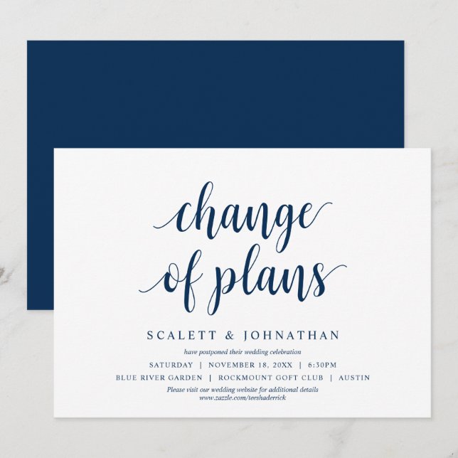 Changement de plans, Carte de changement de date d (Devant / Derrière)