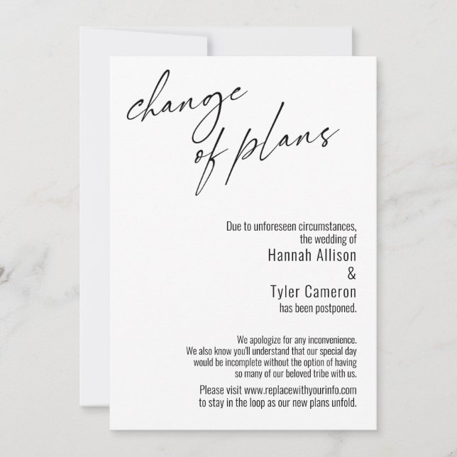 Changement de régime moderne Carte de Mariage repo (Devant)