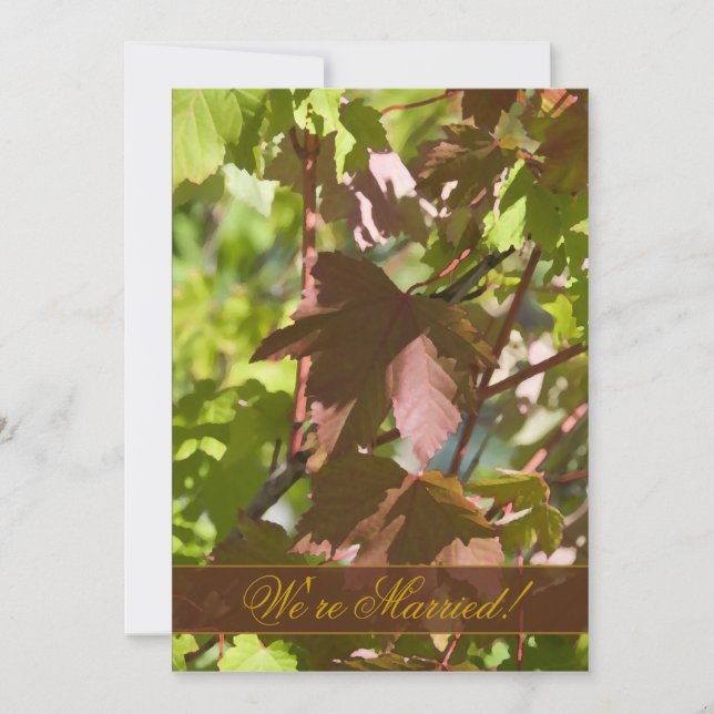 Changement du mariage Feuille / Faire-part d'Elope (Devant)