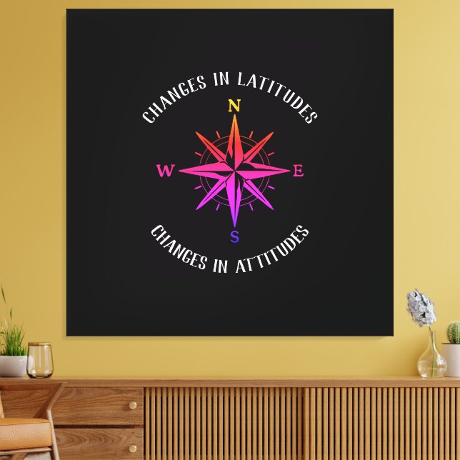 Changes in Latitudes, Changes in Attitudes compass Canvas Print (Insitu(LivingRoom))