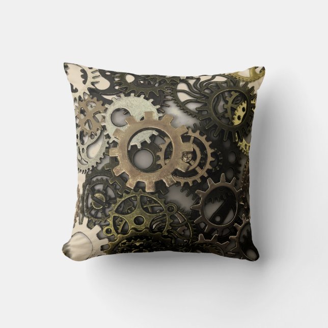 changing gears throw pillow (Front)