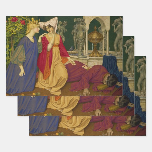 CHANGING THE LETTER 1908 by Joseph Edward Southall Wrapping Paper Sheet (Set)