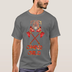 Chango Child Lightning Charged Twin Double Axe T-Shirt