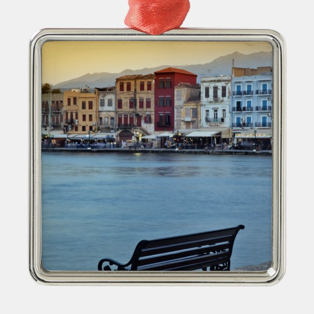 Chania at dusk, Chania, Crete, Greece Metal Ornament (Front)