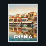 Chania Greece Travel Postcard<br><div class="desc">Chania, located on the northwest coast of Crete, Greece’s largest island, is a city rich in history, culture, and stunning Mediterranean landscapes. Known for its charming Old Town, Chania blends Venetian, Ottoman, and Greek influences, reflected in its architecture, narrow alleyways, and colourful waterfront. The Venetian Harbour, with its 16th-century lighthouse,...</div>