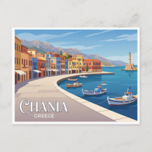 Chania Old Venetian Harbour Greece Postcard