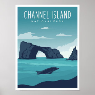 Channel Island National Park California Travel Poster
