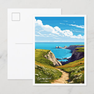 Channel Islands California travel illustration Postcard