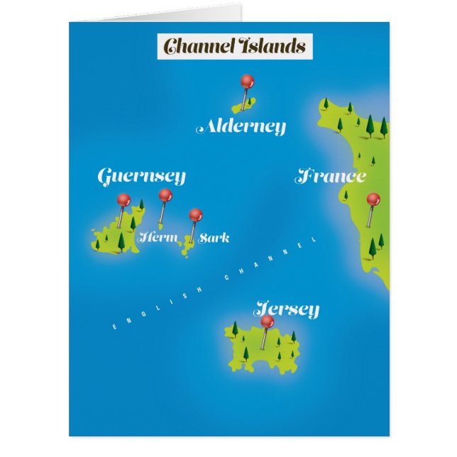 Channel Islands Map poster. (Front)