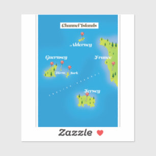 Channel Islands Map poster.