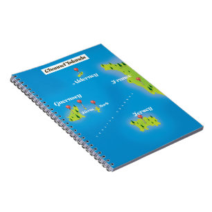 Channel Islands Map poster. Notebook