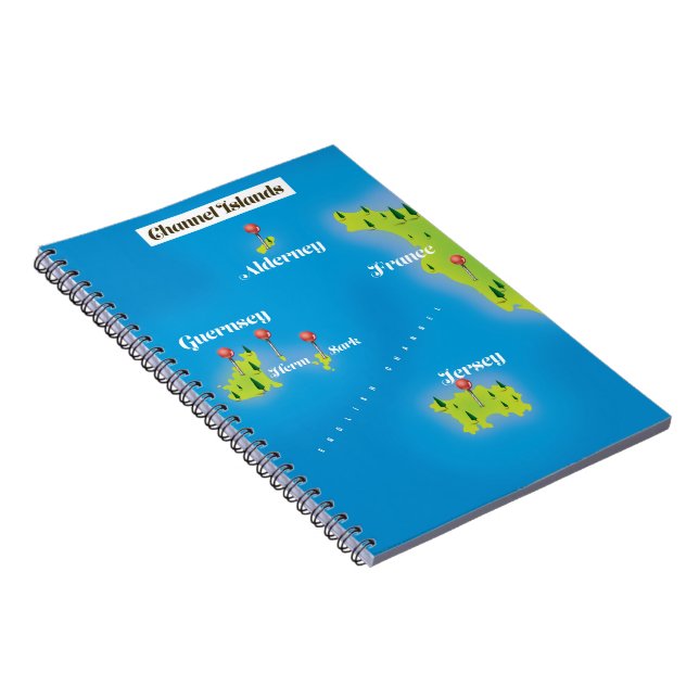 Channel Islands Map poster. Notebook (Right Side)