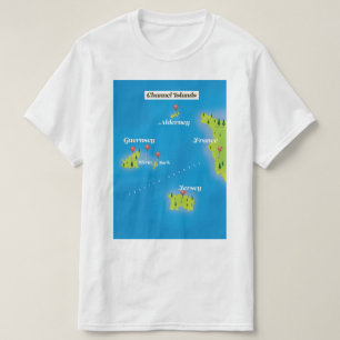 Channel Islands Map poster. T-Shirt