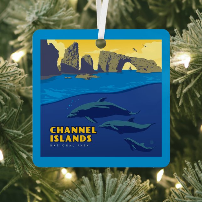 Channel Islands National Park Dolphins Metal Ornament (Insitu)