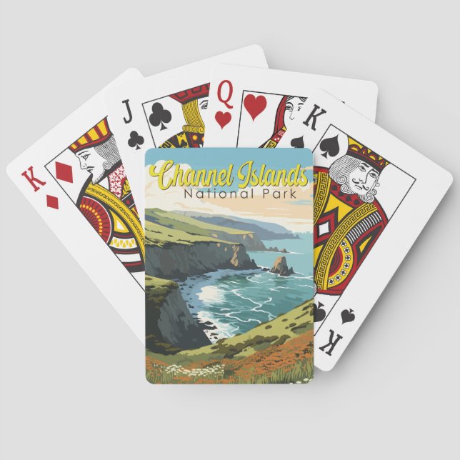 Channel Islands National Park Illustration Travel  Playing Cards (Back)