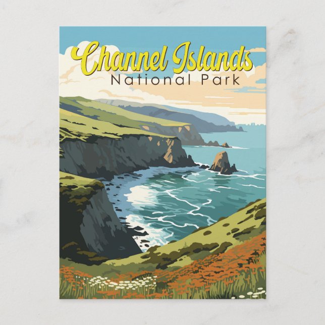 Channel Islands National Park Illustration Travel  Postcard (Front)