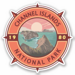 Channel Islands National Park Retro Compass Emblem