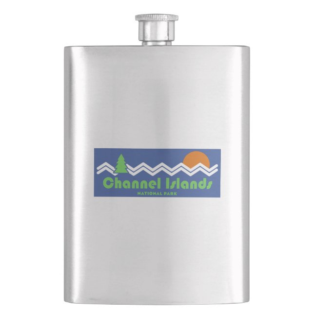 Channel Islands National Park Retro Hip Flask (Front)