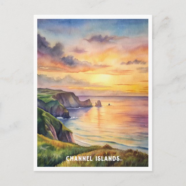 Channel Islands National Park Watercolor Painting Postcard (Front)
