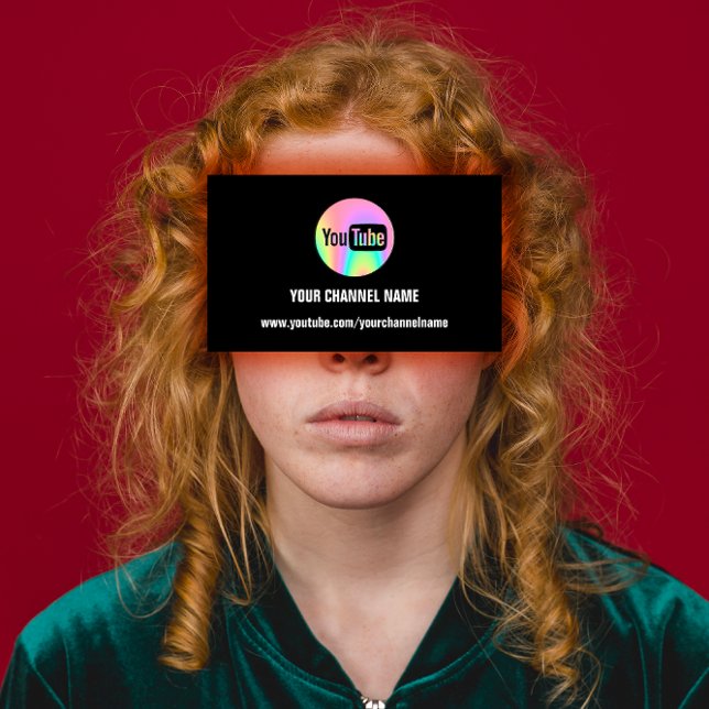 CHANNEL NAME YOU TUBER LOGO QR CODE HOLOGRAPHIC BUSINESS CARD (CHANNEL NAME YOU TUBER LOGO QR CODE HOLOGRAPHIC BUSINESS CARD)