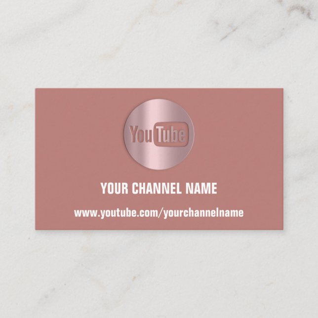 CHANNEL NAME YOUTUBER LOGO QR CODE ROSE  BUSINESS CARD (Front)