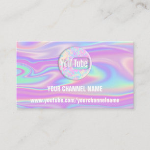 CHANNEL NAME YOUTUBER SUSCRIBE LOGO HOLOGRAPH QR  BUSINESS CARD
