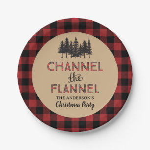 Channel The Flannel Christmas Party Decor Paper Plate