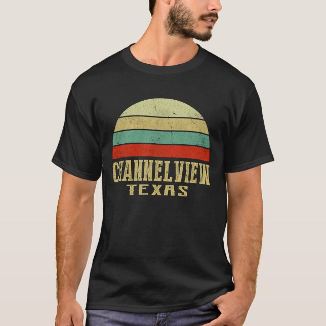 CHANNELVIEW TEXAS Vintage Retro Sunset T-Shirt (Front)