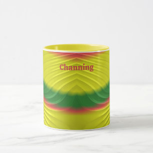 CHANNING ~ BRIGHT Red Green Yellow Fractal ~ Mug