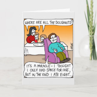 Channukah Greeting Card - Miracle of Doughnuts