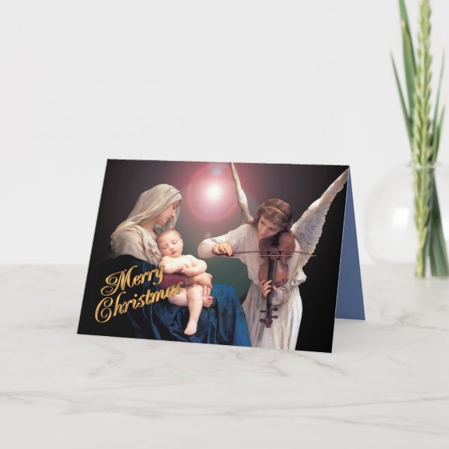 "Chanson carte de Noël religieuse d'anges" (Devant)