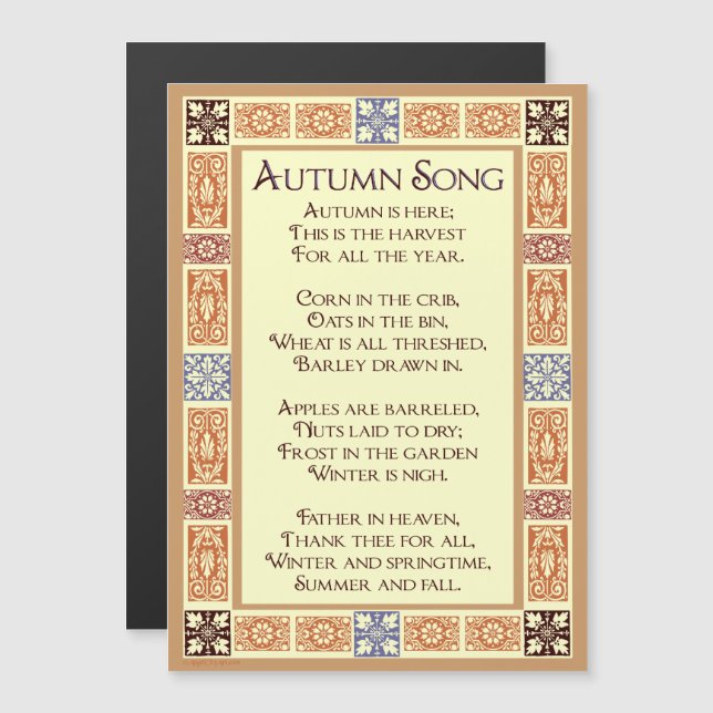 Chanson d'automne Harvest Art Magnet (Devant / Derrière)