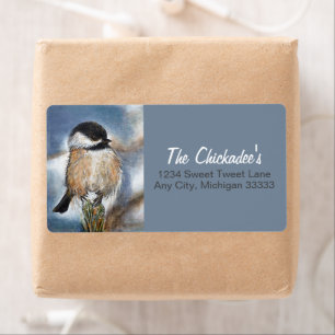 Chanson de chickadee mignonne Étiquette de peintur