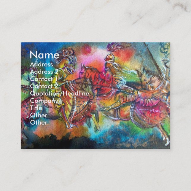 CHANSON DE ROLAND/ COMBAT OF KNIGHTS IN TOURNAMENT BUSINESS CARD (Front)