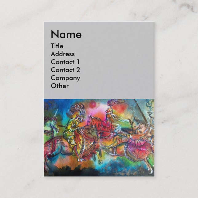 CHANSON DE ROLAND/ COMBAT OF KNIGHTS IN TOURNAMENT BUSINESS CARD (Front)