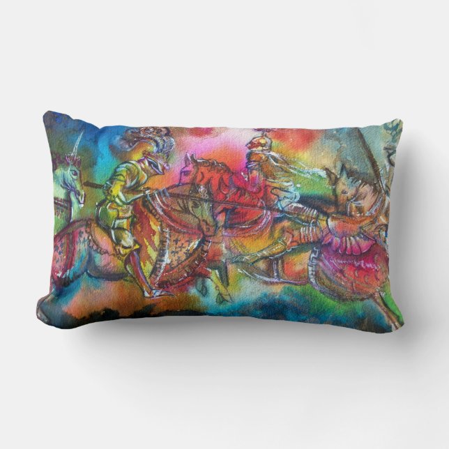 CHANSON DE ROLAND/ COMBAT OF KNIGHTS IN TOURNAMENT LUMBAR PILLOW (Front)
