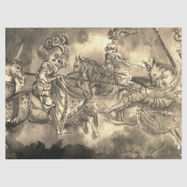 CHANSON DE ROLAND/ MEDIEVAL KNIGHTS IN TOURNAMENT TISSUE PAPER (Front)