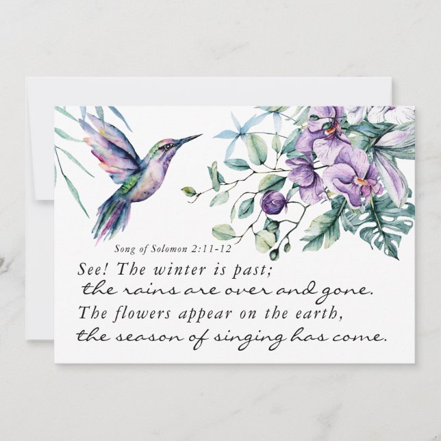 Chanson de Salomon 2 Hummingbird Bible Carte Plat (Devant)