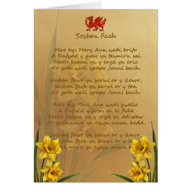 Chanson de Sosban Fach Gallois (Devant)