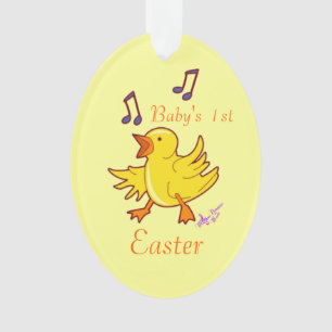 Chant Chick Baby 1er Ornament Oval de Pâques
