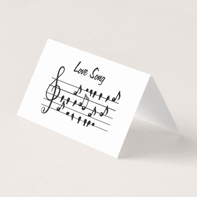 Chant d'amour, oiseaux assis entre les notes music (Front)