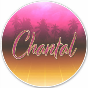 Chantal Prénom Golden Pink Autocollants
