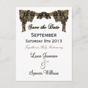 Chanteleah White Wedding Reminder Postcard